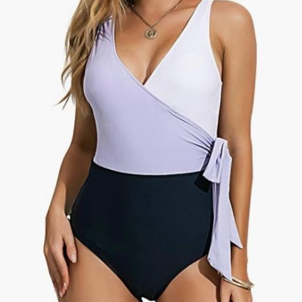 Felnart V-neck Colorblock Wrap Swimsuit ☀️